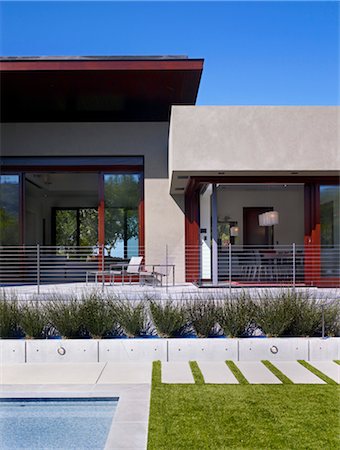 pavé - Shimmon House, Los Altos Hills, California.  Architects: SWATT Architects Stock Photo - Rights-Managed, Code: 845-03552498