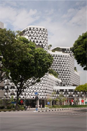 store exteriors in singapore - Exterior of iluma shopping and cinema complex in Singapore by WOHA Facade lighting by realities united.  Architects: WOHA Stock Photo - Rights-Managed, Code: 845-03552706