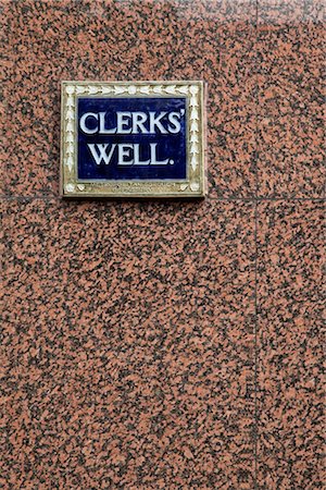 simsearch:845-03721222,k - Clerks Well plaque, Farringdon Lane, Clerkenwell, London. Foto de stock - Con derechos protegidos, Código: 845-03552863