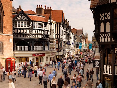 retail facade architecture - Northgate and Eastgate Row, Chester Stock Photo - Rights-Managed, Code: 845-03553001