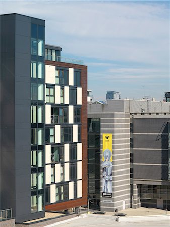 elevation - Clarence Dock, Leeds. Mixed use development of residential, retail and cultural / leisure.  Architects: Carey Jones Architects Stock Photo - Rights-Managed, Code: 845-03553141