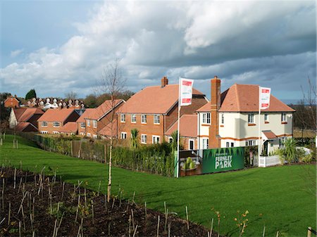 suburban backyard - Wates developments Uckfield. New development of houses in Uckfield for joint venture between Linden Homes and Wates Developments Stock Photo - Rights-Managed, Code: 845-03553165