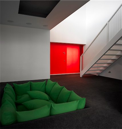 Roof Garden Apartment, London. Seating area. Architects: Tonkin Liu Architects Stock Photo - Rights-Managed, Code: 845-03720443