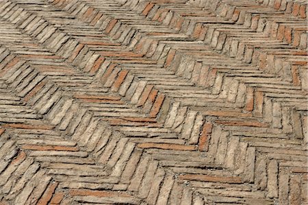 europe paving - Herringbone terracotta paving, Castel Sant'Elmo, Naples Stock Photo - Rights-Managed, Code: 845-03720716