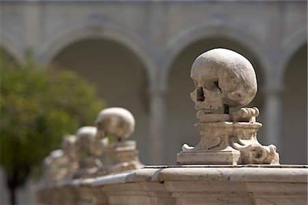 sculpted - Certosa di San Martino monastery, skulls at the monks' cemetery, Naples. Stock Photo - Rights-Managed, Code: 845-03720720