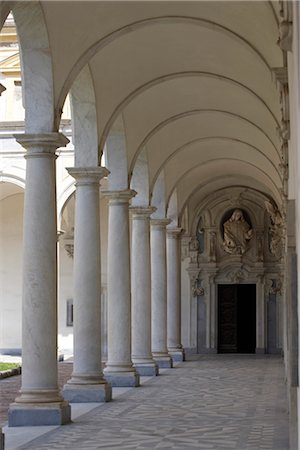 Certosa di San Martino . marble-columned portico of the grande cloister, Naples. Stock Photo - Rights-Managed, Code: 845-03720721