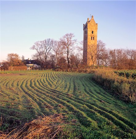 simsearch:845-03552840,k - Friesland, church tower on a terp (artificial hill) at Firdgum village. Stock Photo - Rights-Managed, Code: 845-03720991