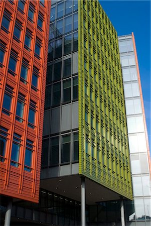 simsearch:845-04826430,k - Central St Giles, colourful new office building development at St Giles Circus, central London, WC2, England. Architects: Renzo Piano Stock Photo - Rights-Managed, Code: 845-03721190