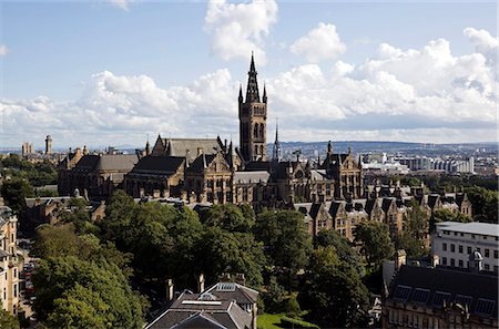 University of Glasgow. Cityscape. General view Fotografie stock - Rights-Managed, Codice: 845-03721373