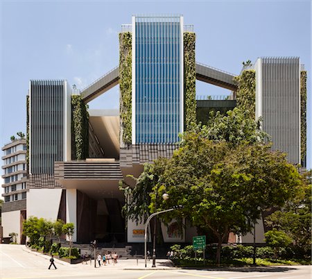 simsearch:845-03552709,k - School of the Arts Singapore (SOTA) by WOHA, Singapore. Arts school for children and young adults. Architects: WOHA Stock Photo - Rights-Managed, Code: 845-03721416