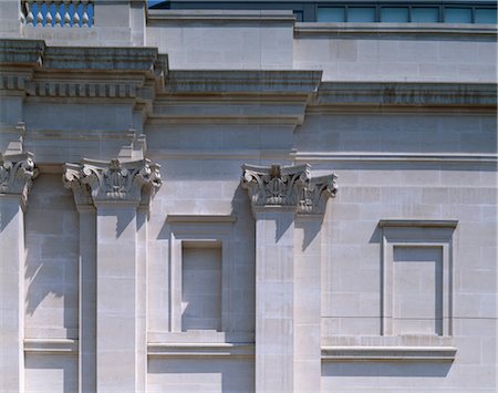 pilaster - Die National Gallery und Sainsbury Wing-Erweiterung, Trafalgar Square, London. Aussenansicht. Architekten: Venturi und Scott Brown Stockbilder - Lizenzpflichtiges, Bildnummer: 845-03721422