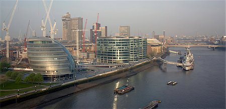 simsearch:845-05837947,k - London City View with River Thames and City Hall. Foto de stock - Direito Controlado, Número: 845-03777205