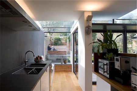 Cuisine moderne dans une maison victorienne, Wandsworth, Londres. Architectes : Luis Fernandez de Treviño Photographie de stock - Rights-Managed, Code: 845-03777299