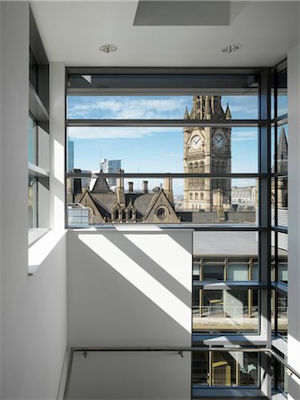 Stairwell and view out over the city, Manchester. Architects: Aedas Stock Photo - Rights-Managed, Code: 845-03777504