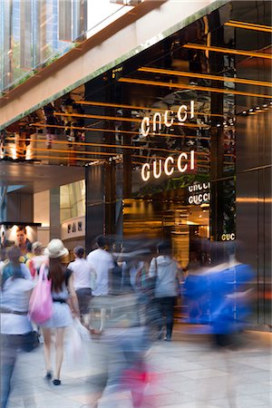 singapore shopping - Gucci flagship store in the Paragon Centre on Orchard Road. Architects: DP Architects and Frida Giannini. Stock Photo - Rights-Managed, Code: 845-03777627