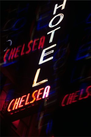 2000s MULTIPLE EXPOSURE NEON SIGN HOTEL CHELSEA NEW YORK CITY Stock Photo - Rights-Managed, Code: 846-05645677
