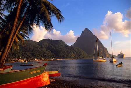 PETIT PITON SOUFRIERE HARBOR ST. LUCIA WEST INDIES Stock Photo - Rights-Managed, Code: 846-05645754