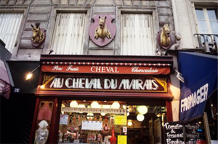 1990s HORSE MEAT BUTCHER PARIS FRANCE Foto de stock - Con derechos protegidos, Código: 846-05645795