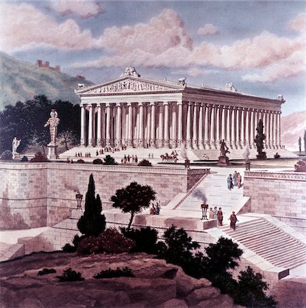 sept - SEPT MERVEILLES DE L'ANCIEN MONDE ILLUSTRATION 550BC TEMPLE D'ARTÉMIS À ÉPHÈSE DE DIANA Photographie de stock - Rights-Managed, Code: 846-05646605