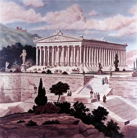 retro illustration - SEVEN WONDERS OF THE ANCIENT WORLD ILLUSTRATION 550BC TEMPLE OF DIANA ARTEMIS AT EPHESUS Stock Photo - Rights-Managed, Code: 846-05646605