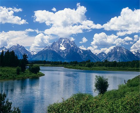 simsearch:862-08091561,k - 1980s OXBOW BEND SNAKE RIVER BASIN GRAND TETON NATIONAL PARK WYOMING USA Stock Photo - Rights-Managed, Code: 846-05647376