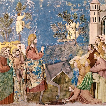 fresco - PAINTING OF JESUS CHRIST'S ENTRY INTO JERUSALEM BY GIOTTO Stock Photo - Rights-Managed, Code: 846-05647370