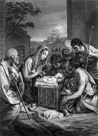 THE NATIVITY ENGRAVING BY H. B. HALL Stock Photo - Rights-Managed, Code: 846-05648019