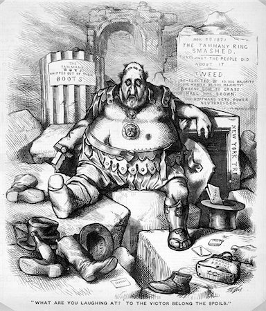 retro men in the city - 1800s - 1871 THOMAS NAST CARTOON OF BOSS TWEED TAMMANY HALL POLITICIAN NEW YORK CITY Stock Photo - Rights-Managed, Code: 846-05648028