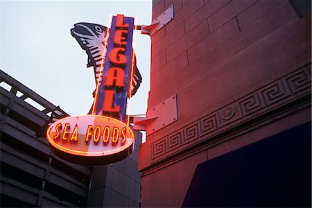 simsearch:846-02794723,k - BOSTON MA  NEON SIGN FOR LEGAL SEA FOODS RESTAURANT Stock Photo - Rights-Managed, Code: 846-06111760