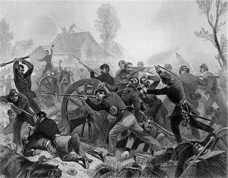 1800s 1860s BATTLE OF SHILOH APRIL 6 - 7 1862 PITTSBURG LANDING TENNESSEE A UNION VICTORY IN AMERICAN CIVIL WAR Stock Photo - Rights-Managed, Code: 846-06112293
