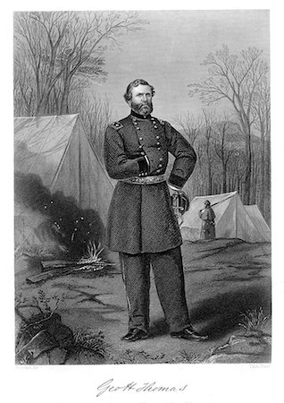 simsearch:846-05647016,k - 1800s 1860s PORTRAIT GEORGE THOMAS UNION GENERAL DURING AMERICAN CIVIL WAR NOTABLE VICTORY IN BATTLE OF NASHVILLE 1864 Foto de stock - Con derechos protegidos, Código: 846-06112307