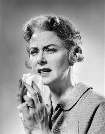 sneeze in her handkerchief - 1960s MATURE WOMAN ABOUT TO SNEEZE Stock Photo - Rights-Managed, Code: 846-08639467