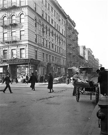 simsearch:846-02796587,k - 1910s 1915 BLOCK OF FIRST AVE AND 3RD STREET HAS A POPULATION OF 5021 IN 1910 CENSUS LOWER EAST SIDE OF MANHATTAN NYC USA Photographie de stock - Rights-Managed, Code: 846-09013091