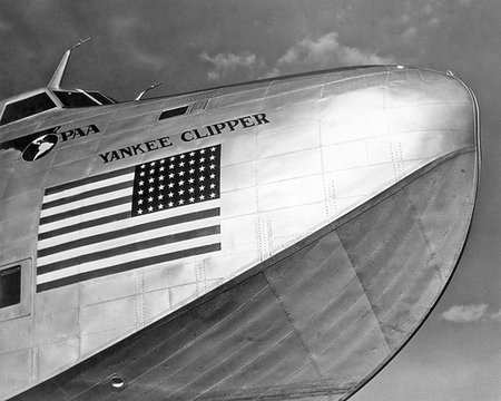simsearch:846-03163699,k - 1940s PAN AMERICAN AIRWAYS HULL OF YANKEE CLIPPER FLYING BOAT AIRPLANE Stock Photo - Rights-Managed, Code: 846-09181481