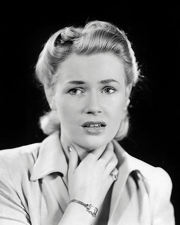 retro lady face - 1940s BLONDE WOMAN HAND TO THROAT NECK LOOKING SICK OR PERHAPS SHOCKED Stock Photo - Rights-Managed, Code: 846-09181482