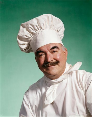 1960s MAN CHEF WEARING HAT TOQUE WHITE COAT UNIFORM Stock Photo - Rights-Managed, Code: 846-02794242