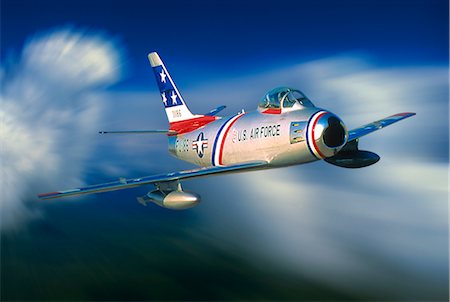 simsearch:846-09085391,k - 1950ER JAHRE NORTH AMERICAN F-B6-SABRE JET KOREANISCHER KRIEG VINTAGE Stockbilder - Lizenzpflichtiges, Bildnummer: 846-02794636