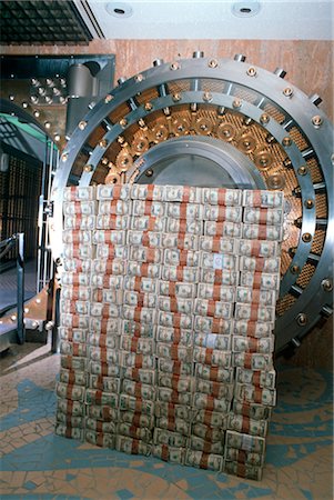 $1 BILLS CASH MONEY STACKED BY OPEN BANK VAULT Stock Photo - Rights-Managed, Code: 846-02794927