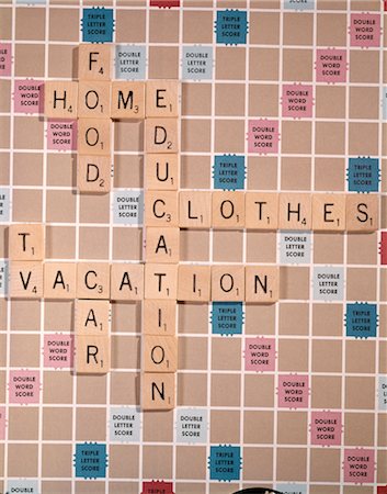 symbols of home budget - SCRABBLE BOARD Stock Photo - Rights-Managed, Code: 846-02795174