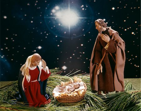 religion christmas - 1970s STARS NATIVITY BABY JESUS MARY JOSEPH Stock Photo - Rights-Managed, Code: 846-02795312