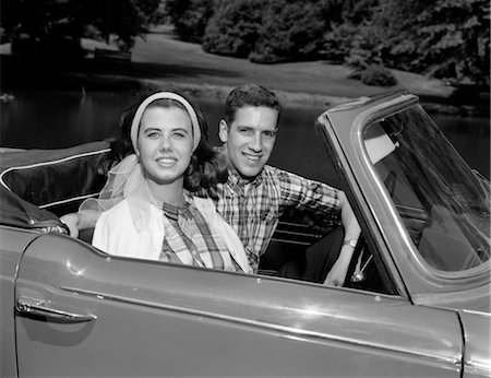 1960s PORTRAIT COUPLE IN CONVERTIBLE Stock Photo - Rights-Managed, Code: 846-02795609