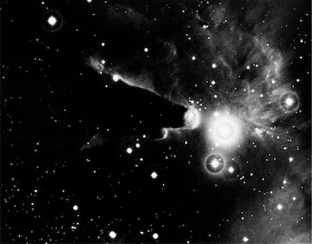 1950s OUTER SPACE SHOT OF CLOUDINESS IN STAR CLUSTER Foto de stock - Con derechos protegidos, Código: 846-02796181