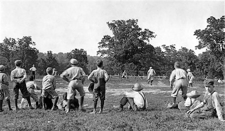 1900s 1910s GROUP OF BOYS OUTDOOR FIELD PLAYING BASEBALL JACKSON COUNTY MISSOURI Stock Photo - Rights-Managed, Code: 846-02796295