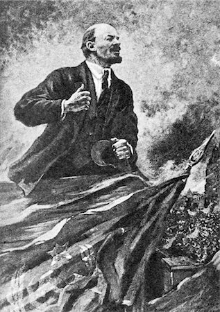 poster - VLADIMIR ILICH NIKOLAI LENIN 1870 - 1924 BOLSHEVIST LEADER USSR RUSSIA RUSSIAN REVOLUTION 1917 POSTER TYPE DRAMATIC PORTRAIT Stock Photo - Rights-Managed, Code: 846-02796453