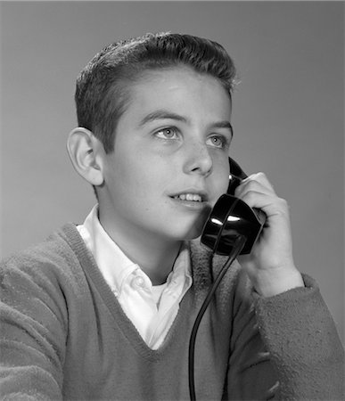 1950s TEEN BOY TALKING ON TELEPHONE Stock Photo - Rights-Managed, Code: 846-02797638