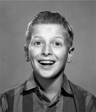 1960s PORTRAIT SMILING WIDE-EYED HAPPY SURPRISED TEEN BOY Stock Photo - Rights-Managed, Code: 846-02791969