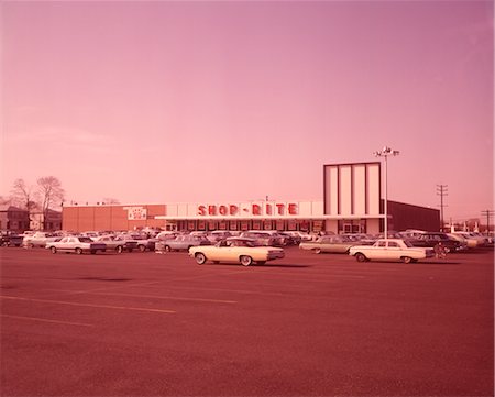 parking lot food - 1960s SHOP RITE SUPERMARKET BUILDING PARKING LOT Stock Photo - Rights-Managed, Code: 846-02792558