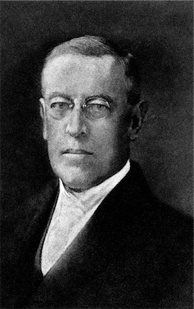 simsearch:846-02796424,k - PORTRAIT WOODROW WILSON 1856 - 1924 28th AMERICAN PRESIDENT SCHOLAR TEACHER WWI LEAGUE OF NATIONS NOBEL PEACE PRIZE Stock Photo - Rights-Managed, Code: 846-02793315