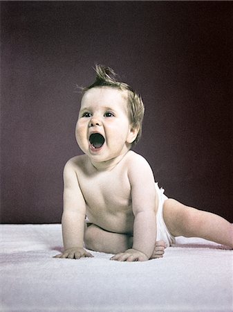 1940s 1950s LAUGHING HAPPY BABY Stock Photo - Rights-Managed, Code: 846-02793948