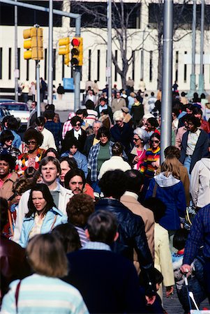 simsearch:846-02792219,k - 1970s CROWDED STREET SCENE NEAR THE CIVIC CENTER PHILADELPHIA Stock Photo - Rights-Managed, Code: 846-03164090